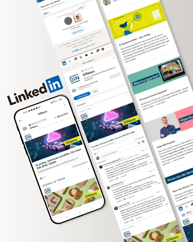 DIN Newsletter - LinkedIn Version - Arbeitsprobe alle freiheit Werbeagentur Gmbh