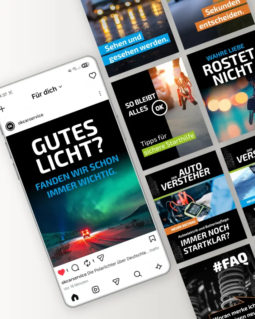 Arbeitsproben der OK Car-Service Social Media Kommunikation